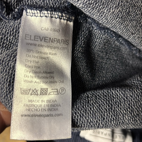 Eleven Paris Mens Fleece Jogger Pants Elastic Waist Navy Blue Size Small - Picture 7 of 7